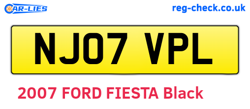 NJ07VPL are the vehicle registration plates.