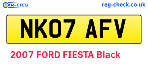 NK07AFV are the vehicle registration plates.