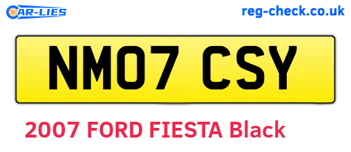 NM07CSY are the vehicle registration plates.