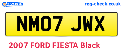 NM07JWX are the vehicle registration plates.