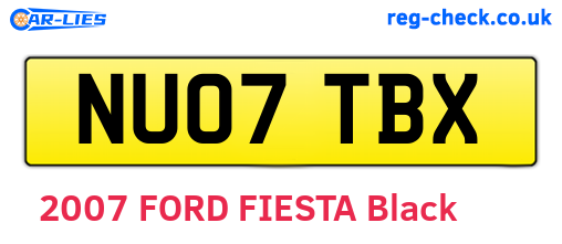 NU07TBX are the vehicle registration plates.