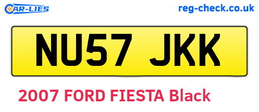 NU57JKK are the vehicle registration plates.