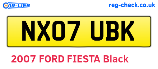 NX07UBK are the vehicle registration plates.