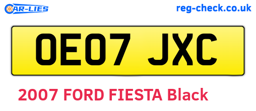 OE07JXC are the vehicle registration plates.
