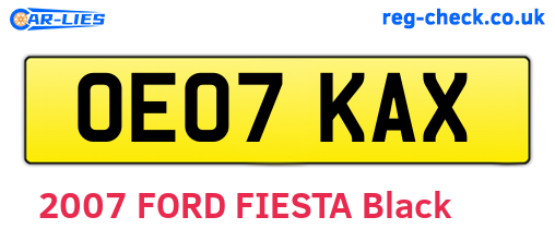 OE07KAX are the vehicle registration plates.