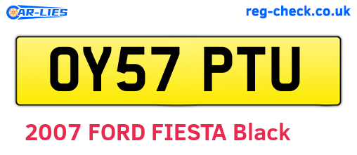 OY57PTU are the vehicle registration plates.