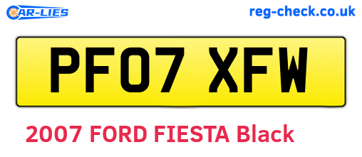 PF07XFW are the vehicle registration plates.