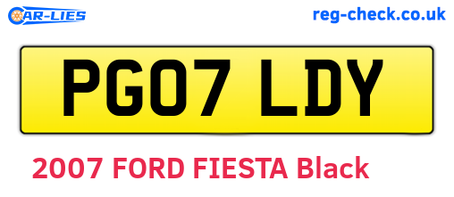 PG07LDY are the vehicle registration plates.