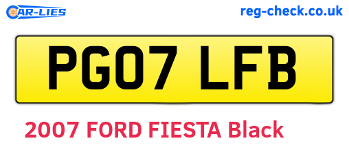 PG07LFB are the vehicle registration plates.