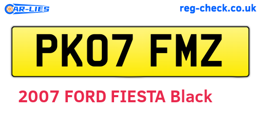 PK07FMZ are the vehicle registration plates.