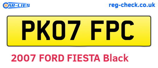 PK07FPC are the vehicle registration plates.