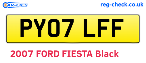 PY07LFF are the vehicle registration plates.