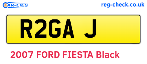 R2GAJ are the vehicle registration plates.