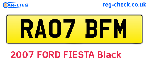 RA07BFM are the vehicle registration plates.