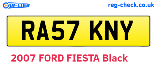 RA57KNY are the vehicle registration plates.