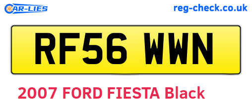 RF56WWN are the vehicle registration plates.