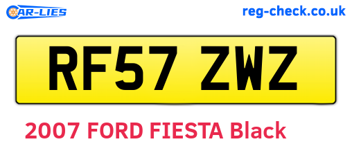 RF57ZWZ are the vehicle registration plates.