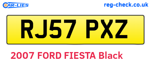RJ57PXZ are the vehicle registration plates.