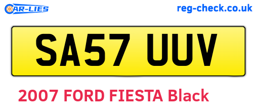 SA57UUV are the vehicle registration plates.