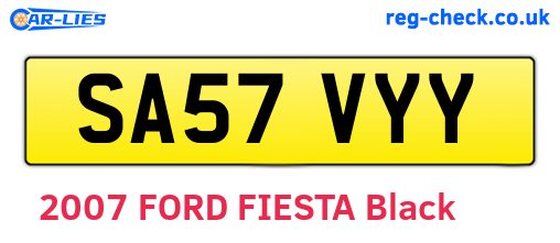 SA57VYY are the vehicle registration plates.
