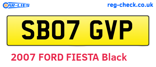SB07GVP are the vehicle registration plates.