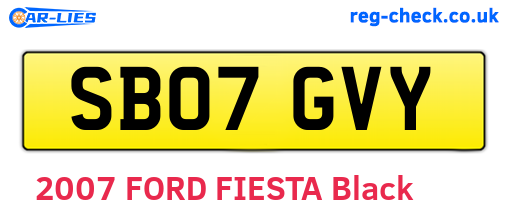 SB07GVY are the vehicle registration plates.