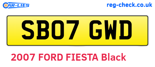 SB07GWD are the vehicle registration plates.