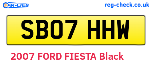 SB07HHW are the vehicle registration plates.
