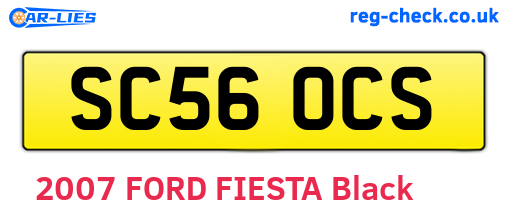 SC56OCS are the vehicle registration plates.