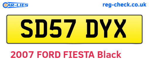 SD57DYX are the vehicle registration plates.
