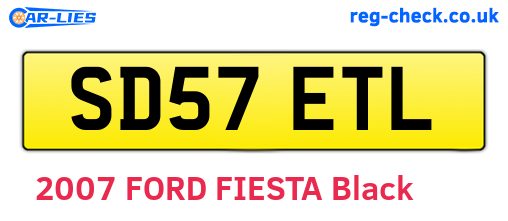 SD57ETL are the vehicle registration plates.