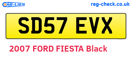 SD57EVX are the vehicle registration plates.