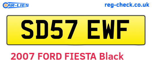 SD57EWF are the vehicle registration plates.