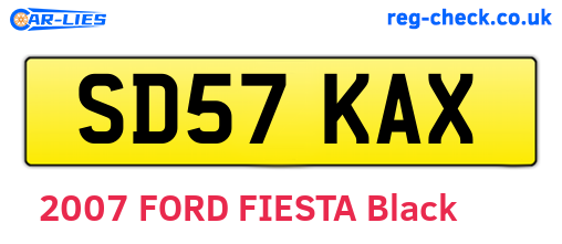 SD57KAX are the vehicle registration plates.