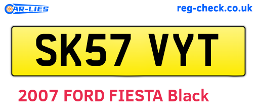 SK57VYT are the vehicle registration plates.
