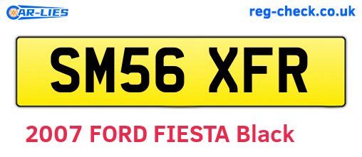 SM56XFR are the vehicle registration plates.