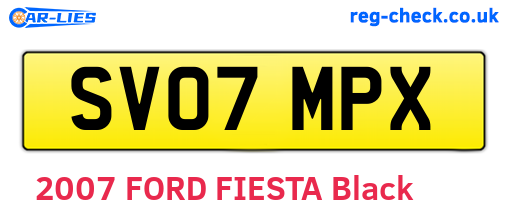 SV07MPX are the vehicle registration plates.