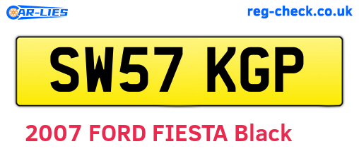 SW57KGP are the vehicle registration plates.