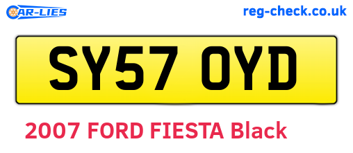 SY57OYD are the vehicle registration plates.