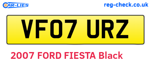 VF07URZ are the vehicle registration plates.