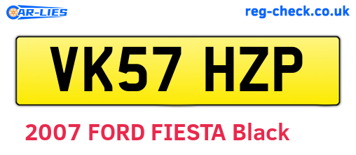 VK57HZP are the vehicle registration plates.