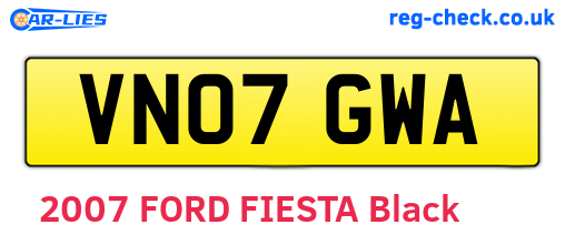 VN07GWA are the vehicle registration plates.