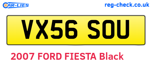 VX56SOU are the vehicle registration plates.
