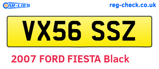 VX56SSZ are the vehicle registration plates.