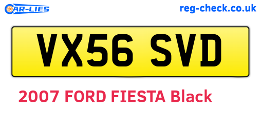 VX56SVD are the vehicle registration plates.