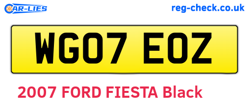 WG07EOZ are the vehicle registration plates.