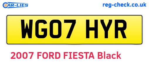 WG07HYR are the vehicle registration plates.