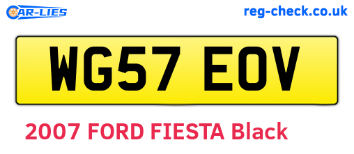 WG57EOV are the vehicle registration plates.