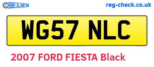 WG57NLC are the vehicle registration plates.