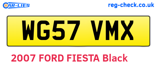 WG57VMX are the vehicle registration plates.